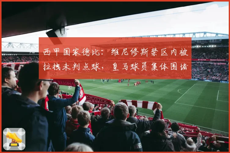 西甲国家德比:维尼修斯禁区内被拉拽未判点球,皇马球员集体围堵裁判